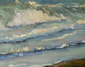 Seascape, Original Oil Daily Painting, 6x12" "The Sea"