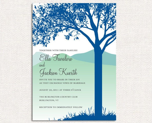 Tree On A Hill Wedding Invitations, Wedding Invites, Reception Invitations - Deposit to get started Il_570xn