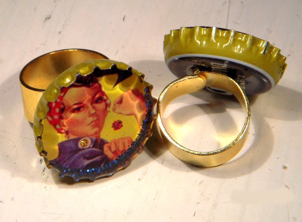 Rosie the Riveter Adjustable Ring
