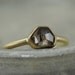 Rose cut diamond bezel ring - 18K gold - engagement