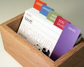 Flower Recipe Cards with Oak Box, 5 Flower Designs