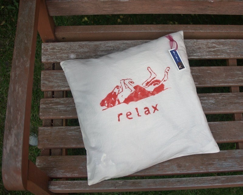 Relaxing greyhound cushion cover