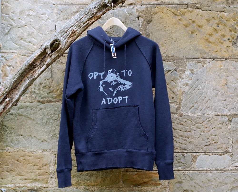Greyhound adoption mens cotton hoodie