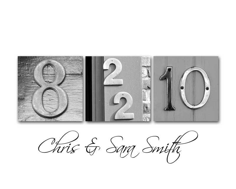 Wedding Gift, Frame your Date / Number Photos -Custom Anniversary- Unframed 8x10