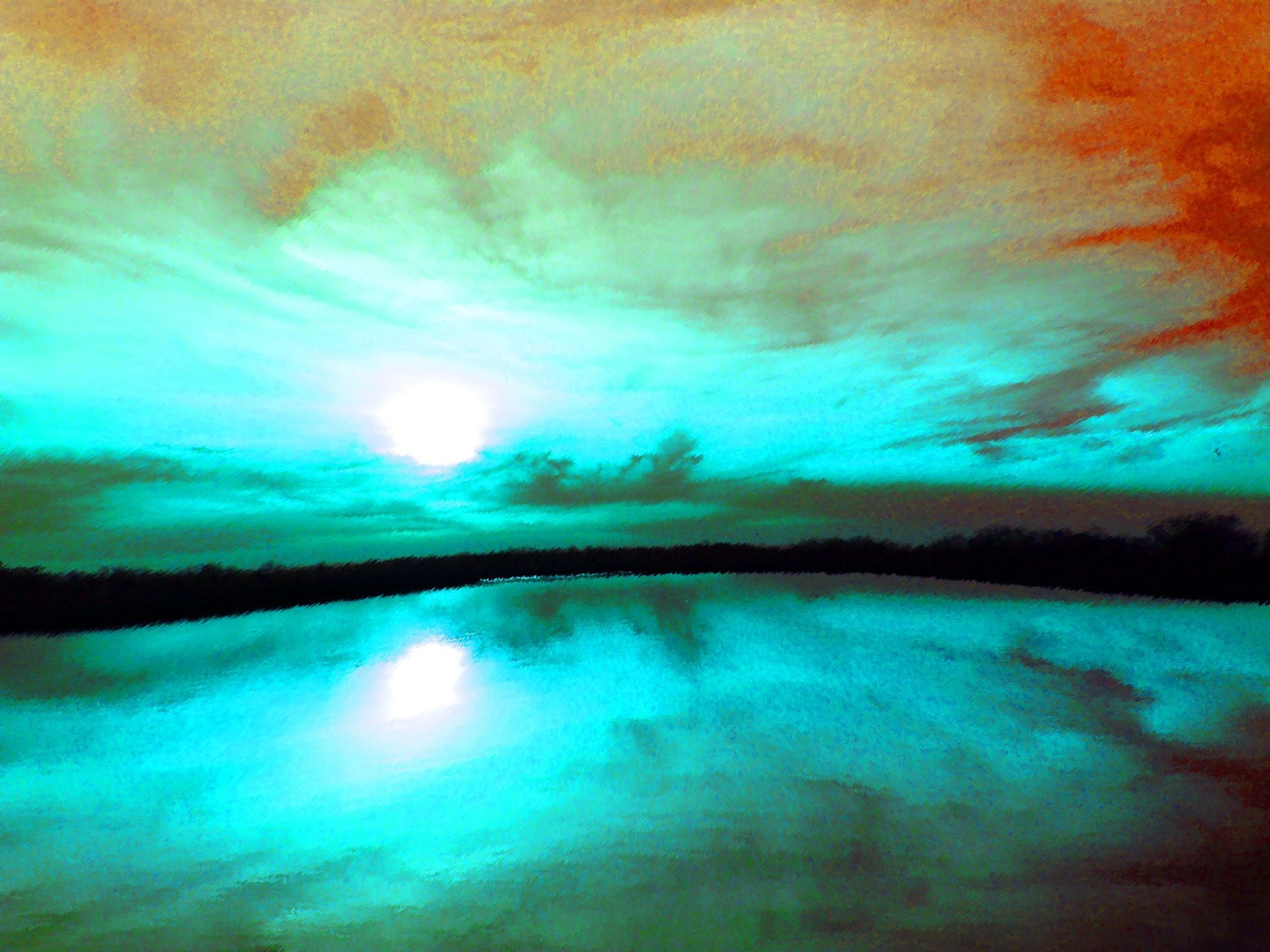 Modern Art Landscape Photography 8x10 Tie Dye Twilight Abstract Photo Print