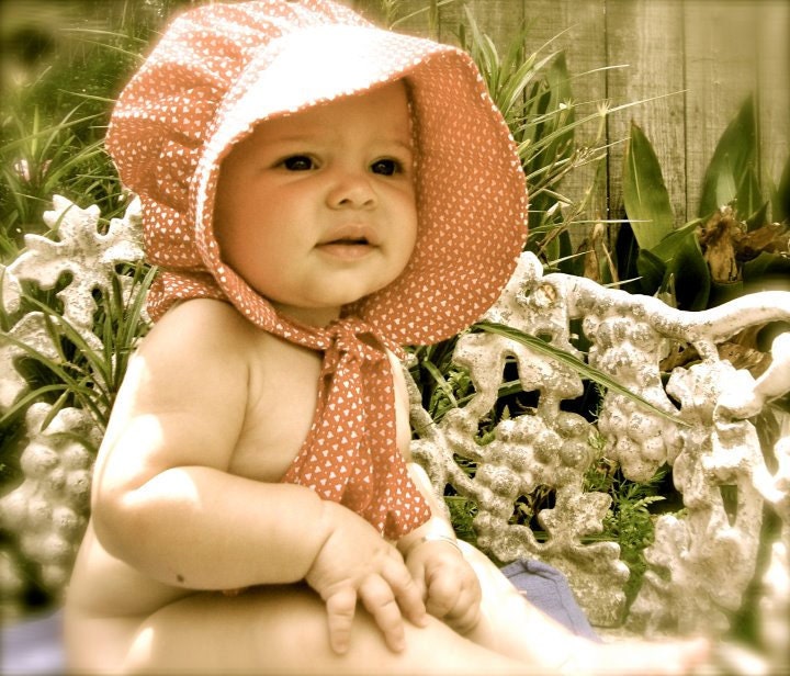 Baby Prairie Bonnet pdf pattern and tutorial  sizes 1 to 3 years Instant e-file download