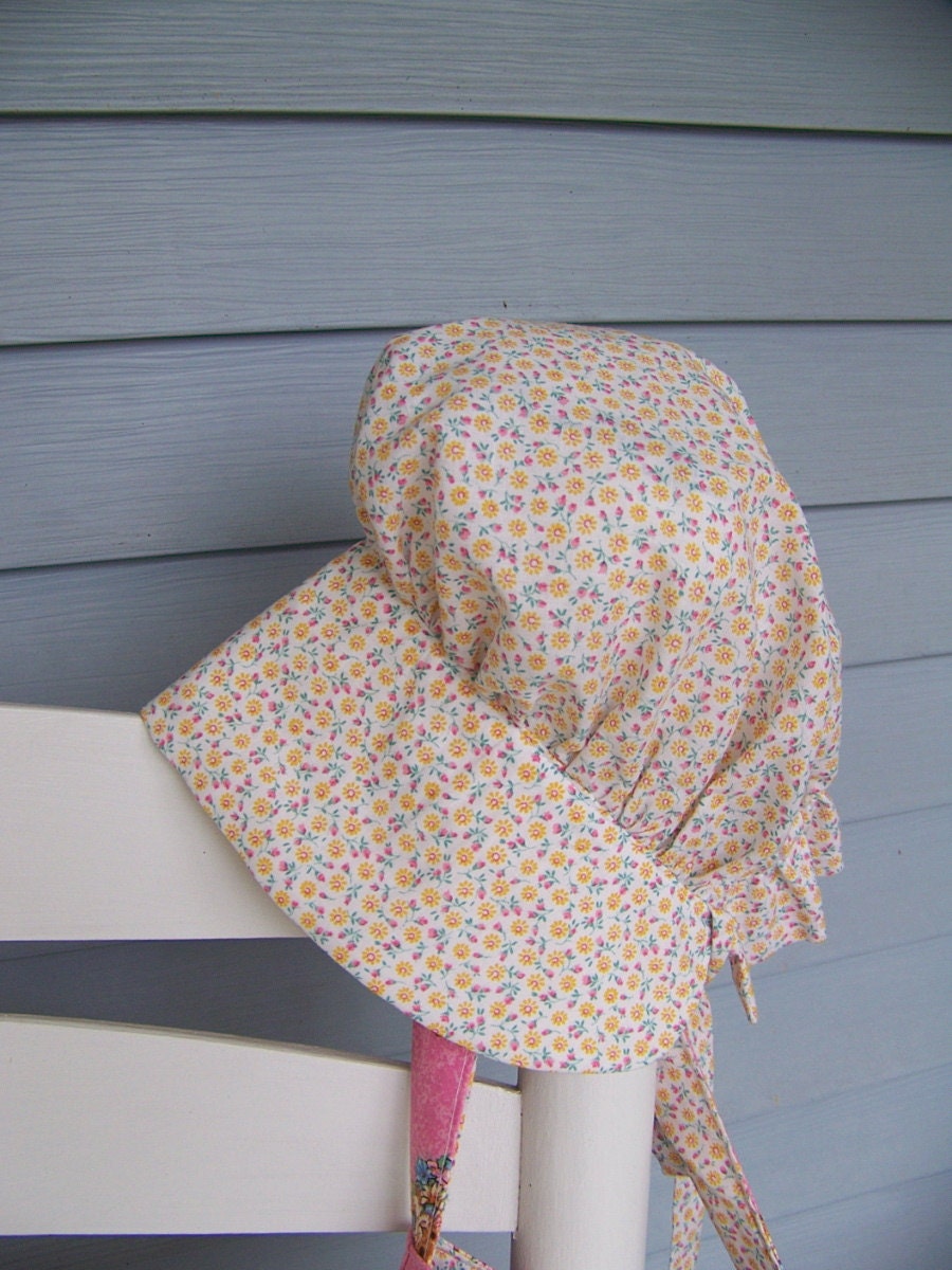 Prairie Bonnet pdf pattern and tutorial  sizes 7 to 11 years Young Girls Instant e-file download