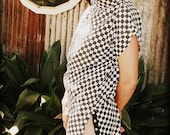 Sexy Retro 80's Black & White Check Dress
