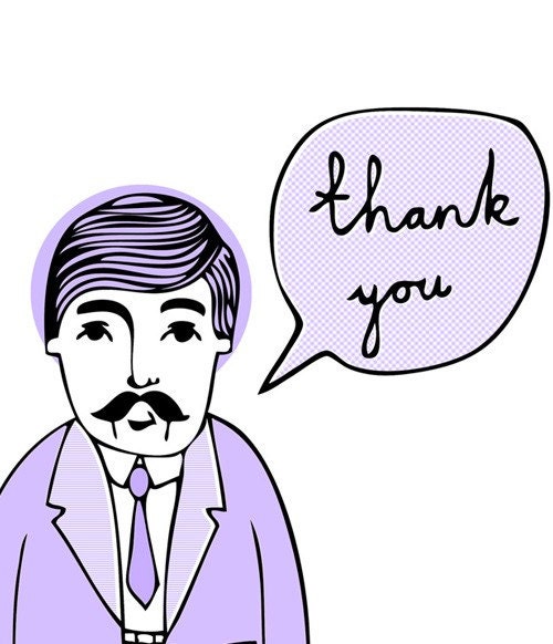 Wes Says Greeting Card -Thank You (purple)