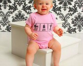 Periodic Table Baby of Chemistry Onesie - Pink with Black