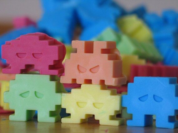 Space Invaders soap set of 24 assorted pieces