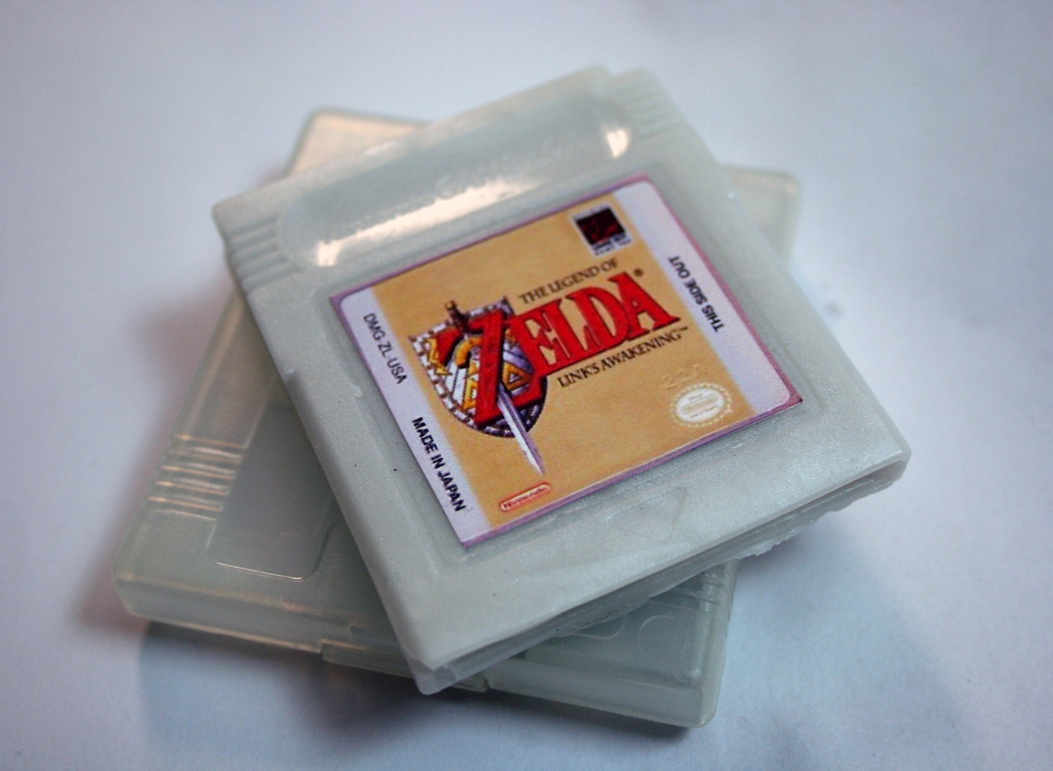 SOAP Gameboy cartridge parody with case, blackberry scent, Zelda title