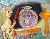 Beating Up Fatty Naive Art Brut RAW Outsider Elisa
