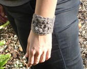 Crochet and Leather Cuff
