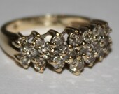 Vintage Diamond Ring  10K Yellow Gold Ring Champagne Colored Diamonds