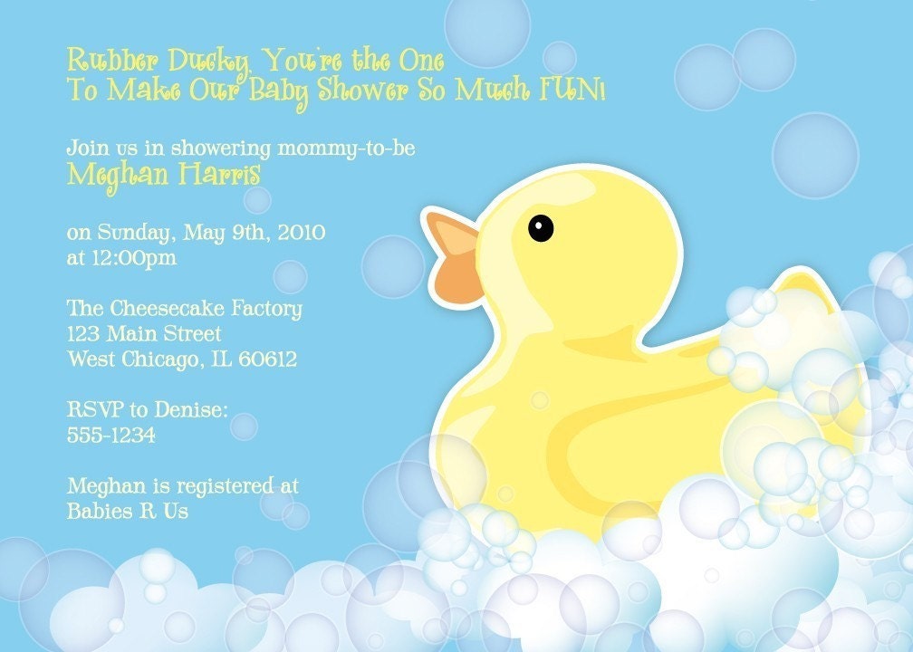 Rubber Duckie Baby Shower Invitation - Printable Design Il_170x135