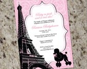 PRETTY IN PINK - Paris themed Baby or Bridal Shower Invitation - Printable Il_170x135