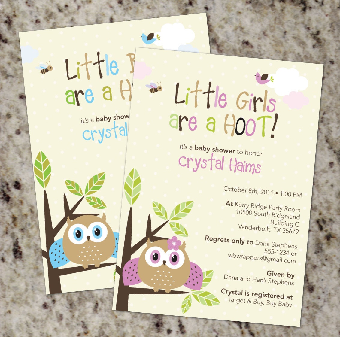 Cute Owl Themed Baby Shower Invitations - Boy or Girl - Print Your Own Il_570xn