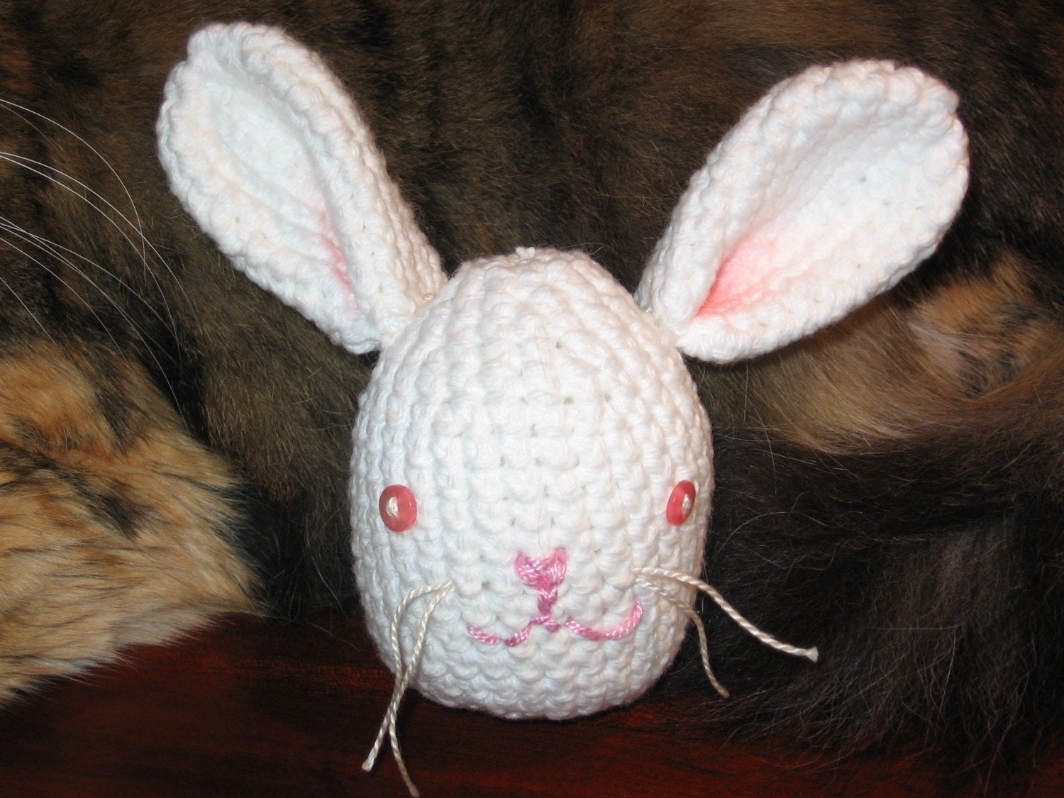 Crocheted amigurumi White Easter Bunny