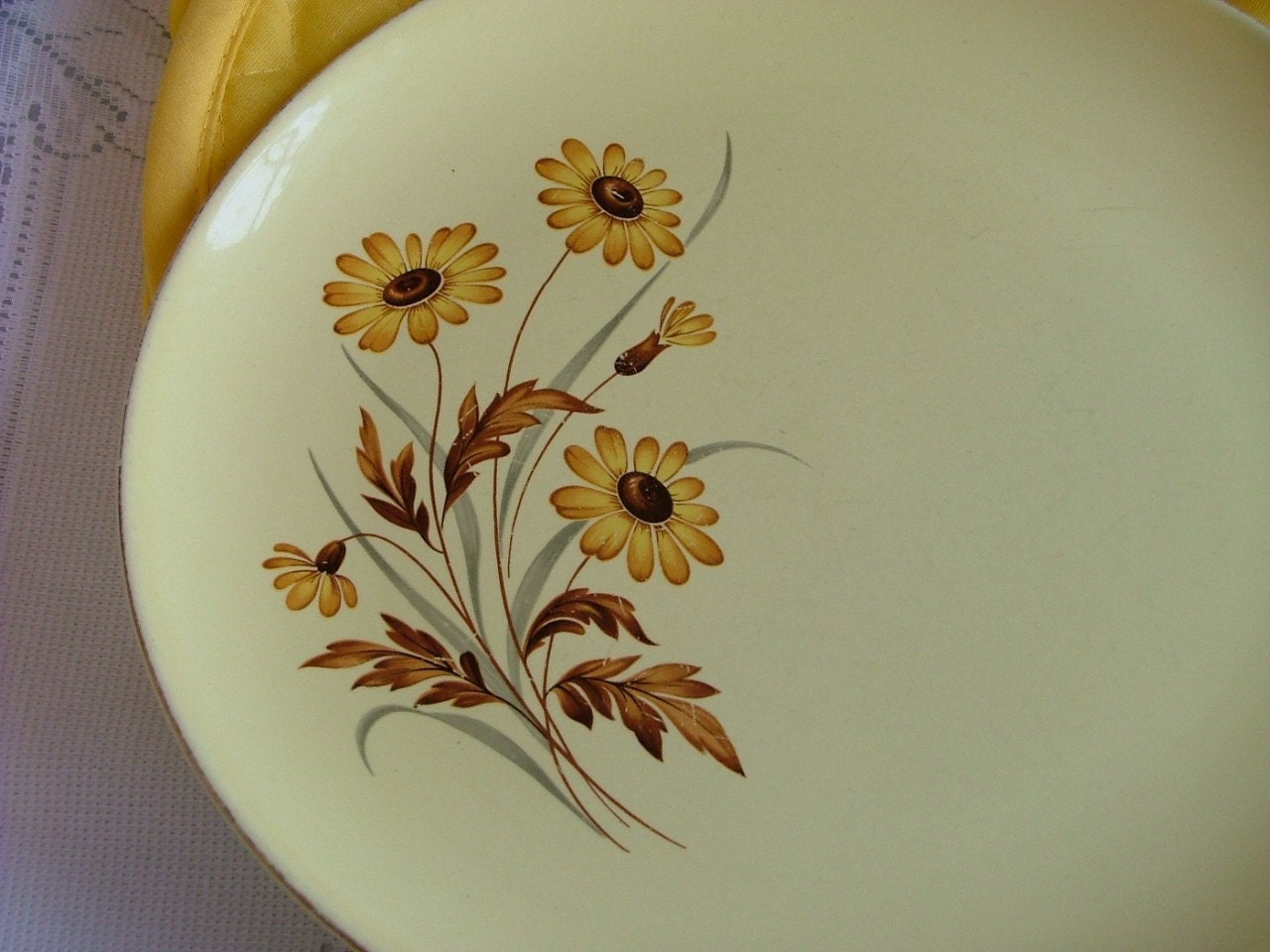 TS&T Daisies LUNCHEON PLATES Set Of Four