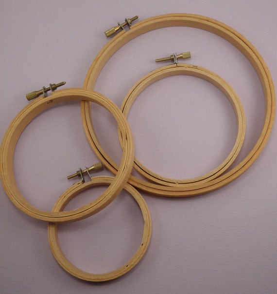Wooden Embroidery Hoops Set of 4
