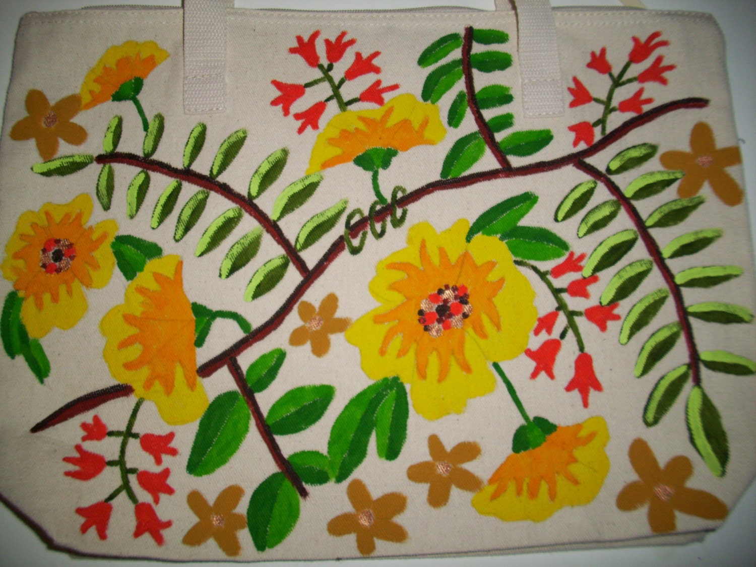 Large Yellow Blooming Branch Tote
