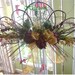 Flower floral silk wall swag decor gold orange scallop vine