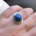 Riverstone - Wire Wrapped Ring - To Order - Custom Size -Blue, Dark Blue, Royal, Night, Stone, Cute, Classic, Lovely, Girl, Summer, Fashion