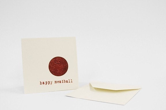 Happy Meatball All Purpose Greeting Cards - Set of 4