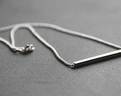 Square Tube Necklace on a ball chain