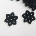 5 Crochet Applique Flowers -- 1-3/8 inch Diameter, in Black