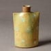 Stoneware oval flask bottle vase in shino embedded dots
