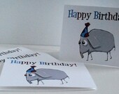 Happy Birthday Eli the Elephant Greeting Card SET of 4