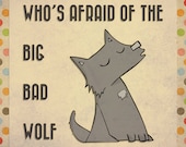 Little Red Riding Hood Big Bad Wolf Print 8 x 8