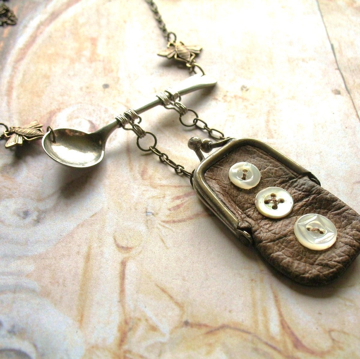 Garden Party - Vintage Purse Assemblage Necklace