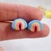 Lucky Charms marshmallow stud earrings. Polymer clay. The original. Free US shipping.
