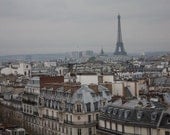 Paris Photography - Paris France, Eiffel Tower with Parisian rooftops - Fine Art Photograph - Paris rooftops - France
