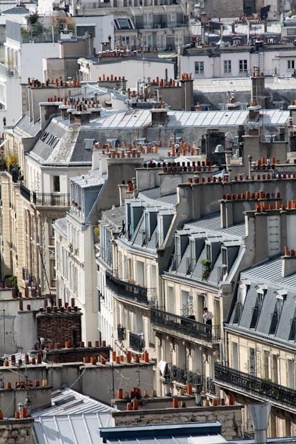 Paris Photography - Paris Rooftops - 8x10 fine art photograph - soft blue and grey tones Paris, France