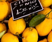 Food Photography - Citron of Nice - Fresh Yellow Lemons -  Nice, France 8x10 fine art photograph - French Riviera - kitchen wall art
