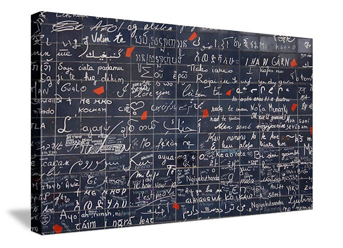 Paris Photography - Je t'aime - I love you from around the world - Paris, France 60x40 gallery wrap canvas photograph on canvas