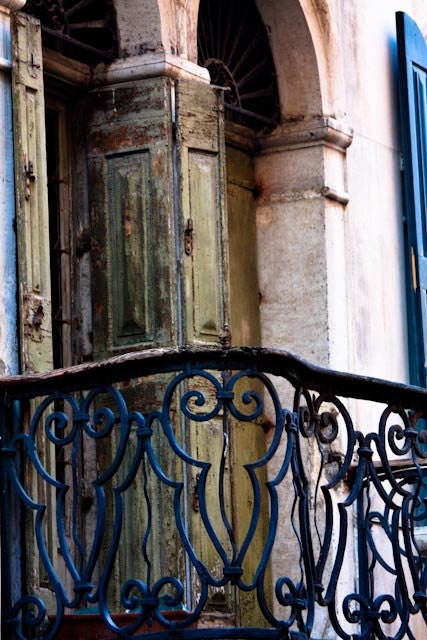 Venice Photography - Aged Green Balcony in Venice, Italy 8x10 Photograph - Italian Decor - Romance - rebeccaplotnick