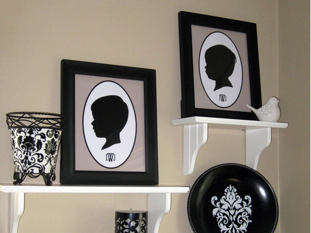 Custom Silhouette Portrait - Framed 5x7 Art Print