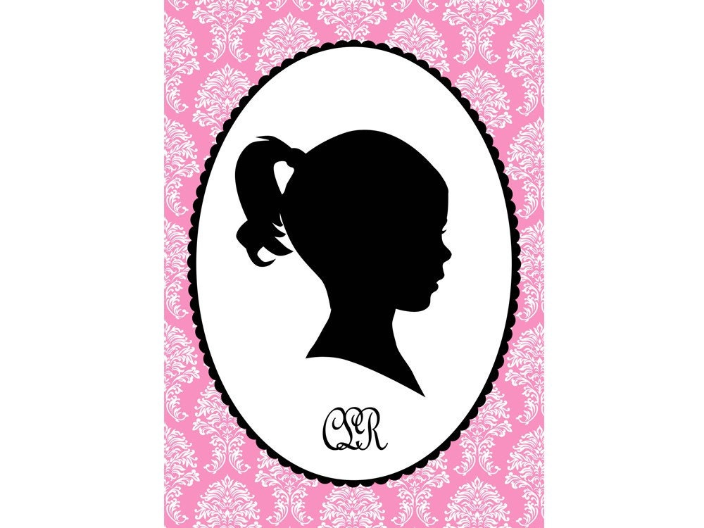Custom Silhouette Portrait - Unframed 8x10 Art Print - Cute Mother's Day Gift