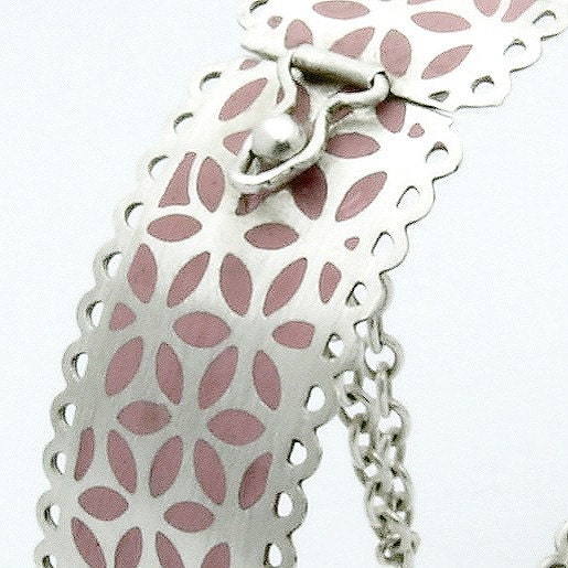 Silver Double Scalloped Edged Bangle