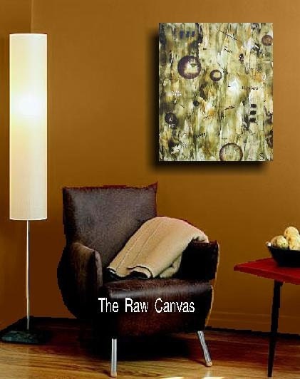 SALE -- The Raw Canvas Gallery - Original Painting Artwork Abstract Large Encaustic Zen 20 x 24