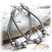 Pearl Hoop Earrings - Antiqued Sterling Silver and Wire Wrapped Pearls - Handmade