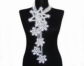 Snowflake. Scarf Crochet Neck decoration in Winter White  AOD from Ayca  Valentine's day