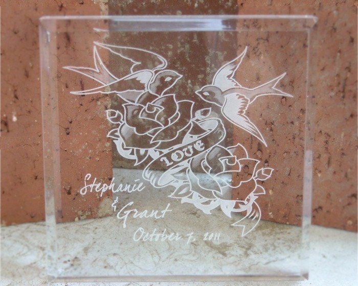 Personalized Engraved Wedding Cake Top- Any Design to Suit Your Theme