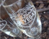 Las Vegas Bachelorette- Engraved Bachelorette Party Toasting Flutes