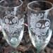 Sugar Skulls- Engraved Wedding Glass Toasting Flutes